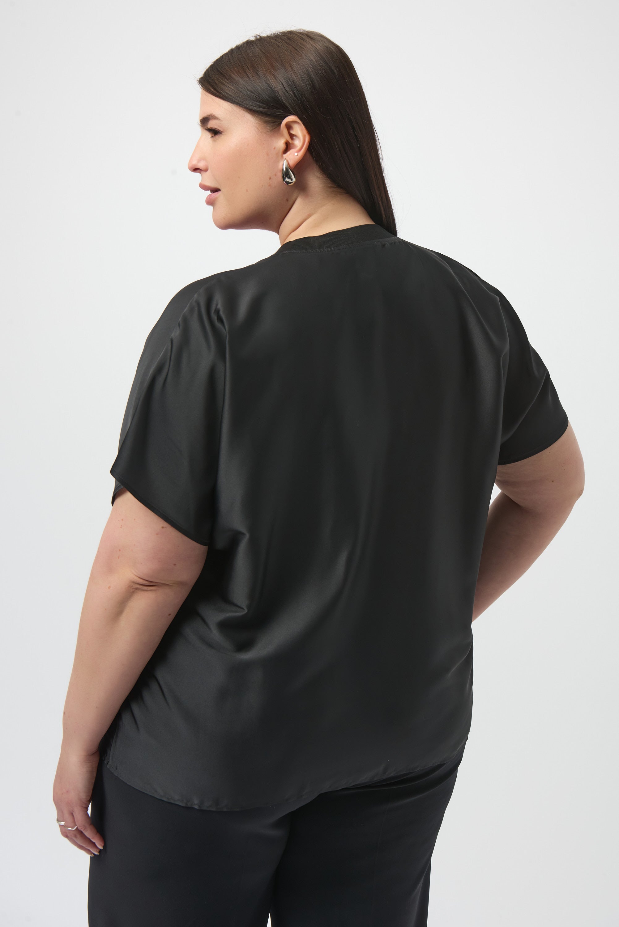 SATIN ABSTRACT PRINT BOXY TOP