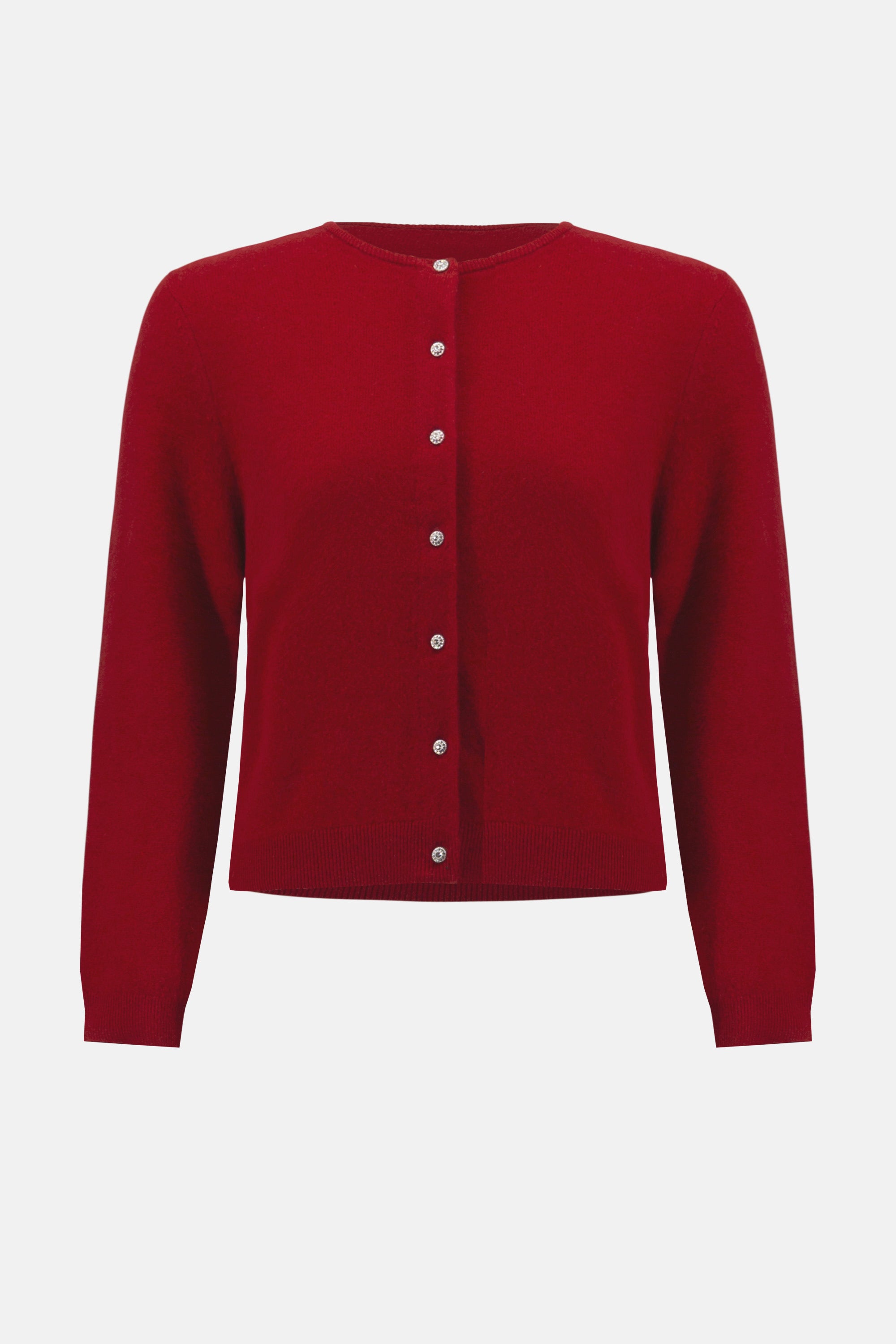 CASHMERE BUTTON FRONT CREW NECK CARDIGAN