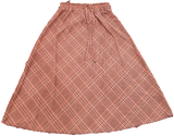 PEACH PLAID SKIRT