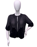 ELEGANT MESH AND VELVET KIMONO TOP