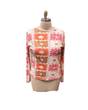 RIB FLORAL COLOR BLOCK T-SHIRT