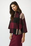 CHECKERED MOCK NECK SWEATER