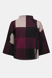 CHECKERED MOCK NECK SWEATER