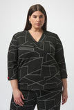 JACQUARD KNIT ABSTRACT PRINT BOXY TOP