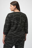 JACQUARD KNIT ABSTRACT PRINT BOXY TOP