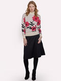 LARGE FLOWER PRINT SWEATER