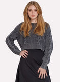 ACID WASH CABLE SWEATER