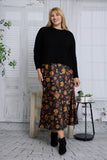 PRINTED SATIN SKIRT
