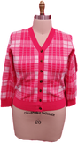 V-NECK PLAID CARDIGAN