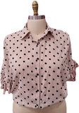 TEXTURED POLKA DOT BLOUSE