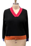 V-NECK MULTI COLOR SWEATER