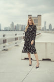 PLEATED A LINE DRESS