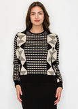 PRINTED SHIMMER SWEATER