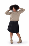 OPEN PLEATED SKIRT