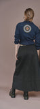 NAVY COTTON BACK PRINT JACKET