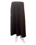 BLACK A-LINE SUEDE PANEL SKIRT