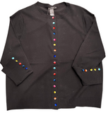 BLACK COLORED BUTTON SWEATER