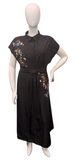 EMBROIDERED FLORAL TAFTA DRESS