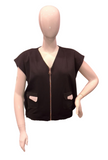 CONTRAST POCKET ZIP TOP