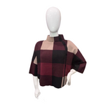 CHECKERED MOCK NECK SWEATER