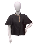 MANDARIN COLLAR CAPELET JACKET