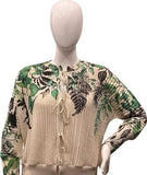 TROPICAL PLISSE TIE TOP