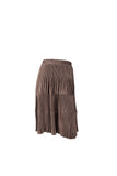 VELOUR RIBBED TIERED SKIRT