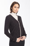 PIPED TEXTURED KNIT CARDIGAN