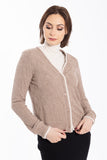 PIPED TEXTURED KNIT CARDIGAN